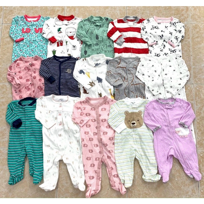 (Chọn màu- 9M) Body sleepsuit cho bé- Body liền tất xuất dư cotton nằm điều hòa hoặc thu đông cho trẻ sơ sinh