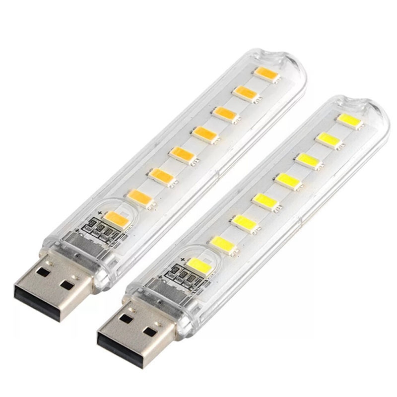 Dải đèn led USB mini màu sáng trắng ấm có thể sạc