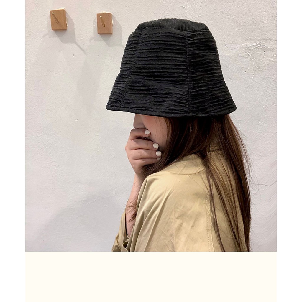 Mũ bucket chất liệu vải nhún thời trang phong cách