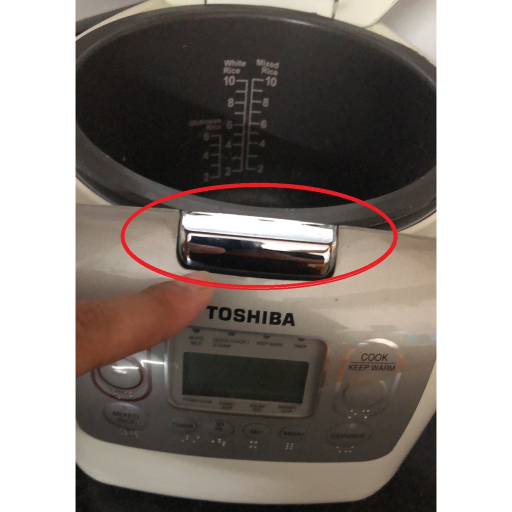 ✅ Lẫy khóa Chính Hãng nồi cơm điện Toshiba model RC-18NMF và RC-10MNF - BH 6 Tháng