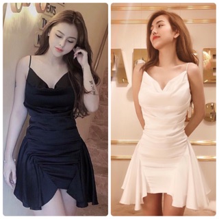 ĐẦM LỤA HAI DÂY CỔ ĐỔ (KÈM HÌNH THẬT)