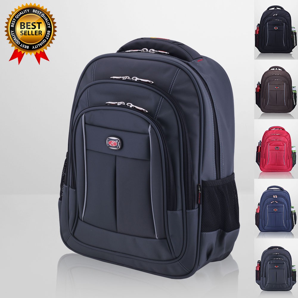 Balo laptop văn phòng, balo laptop 16 inch, balo thời trang có phản quang KL024 xám
