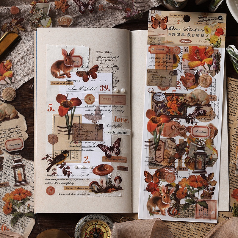 Sticker chủ đề cây hoa trang trí Scrapbook, sổ tay, vở - [ 117 ]