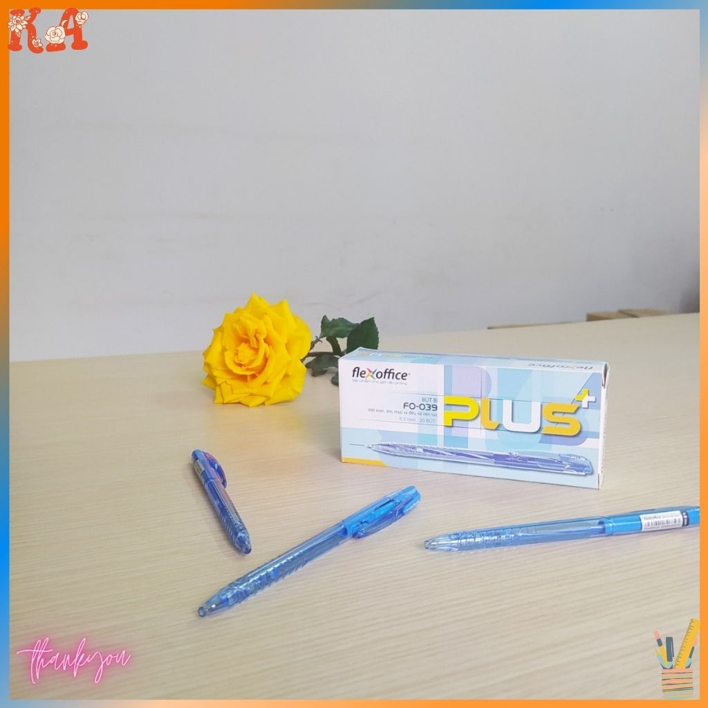 5 chiếc bút bi FO-039 Plus mực xanh ngòi 0.5mm
