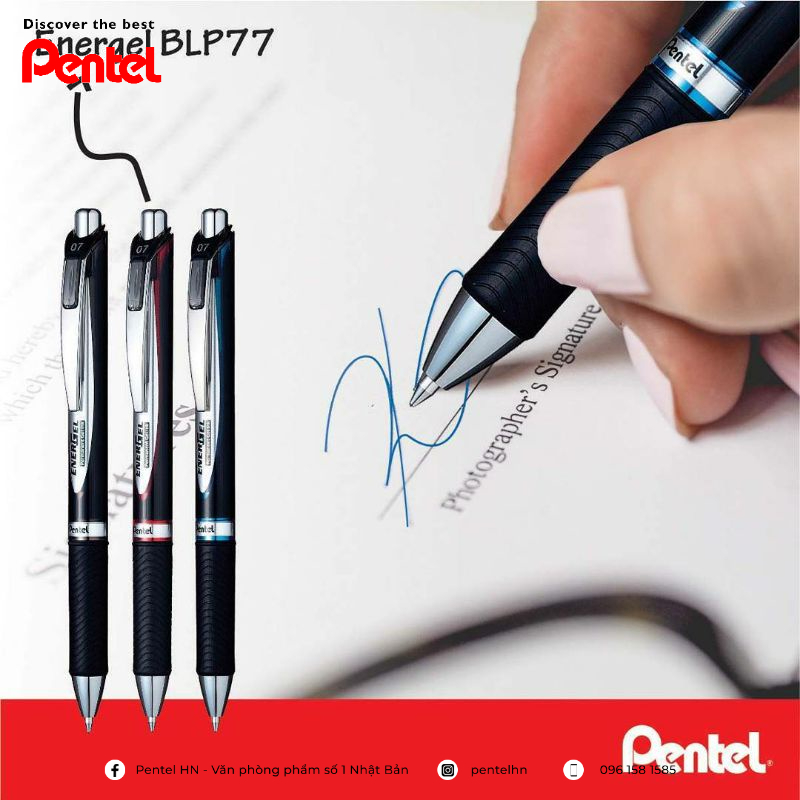 Bút Mực Dầu Pentel Nhật Bản BLP75 Và  BLP77 | Thiết Kế Sang Trọng | Không Phai Không Thấm Nước | Có Ruột Thay Thế LRN5 |