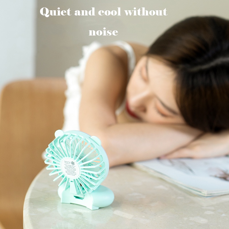 Quạt làm mát mini SUOLAER cầm tay có đèn ban đêm tiện dụng