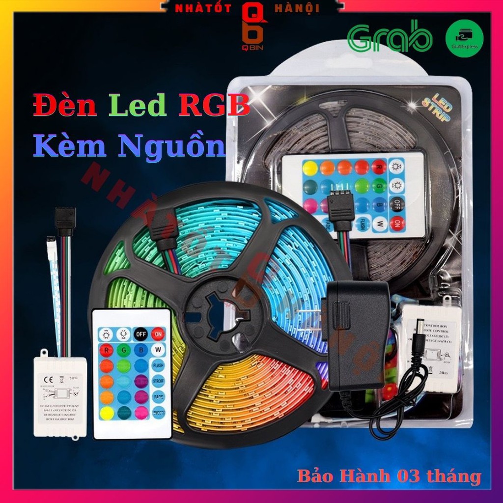 Đèn led tiktok đèn led RGB dây 5M đổi màu Kèm nguồn , Có Chống nước Có remote điều khiển Trang trí nhà cửa NTHN05