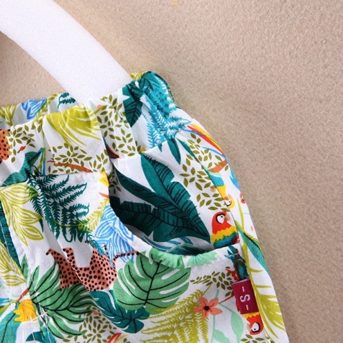 1-5 Tuổi Trai Bé Bộ Áo Thời Trang Mùa Hè Hàn Quốc Cho Thun Ngắn Tay In Họa Tiết Chiếc Lá + Quần short