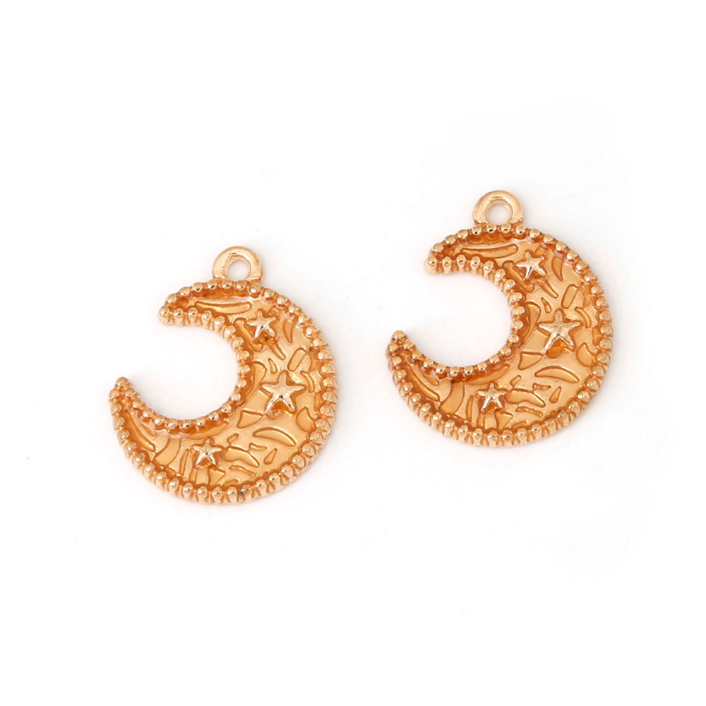 Bộ 6 mặt dây chuyền tráng men hình mặt trăng kích thước 7x18mm (10x25mm)