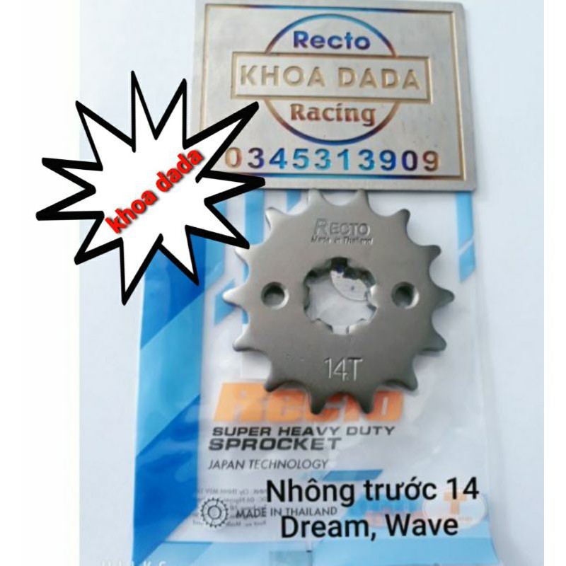 Nhông trước xe DREAM, Wave, FUTURE, Recto, size 14