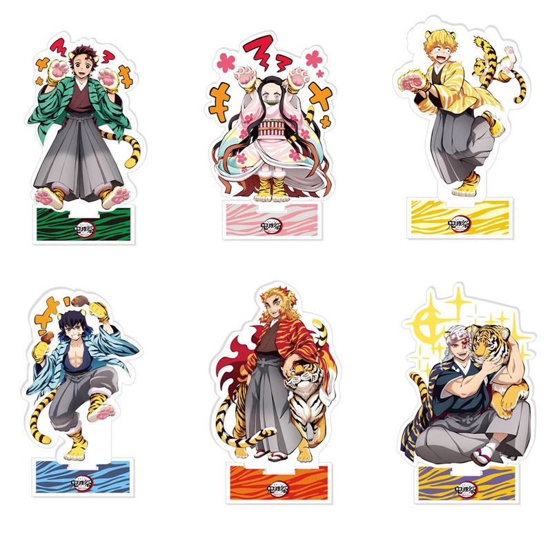 Mô Hình Nhân Vật Kimetsu No Yaiba Kamado Tanjirou Nezuko Kanawo Zenitsu Inosuke Giyuu Đứng Được Bằng Acrylic