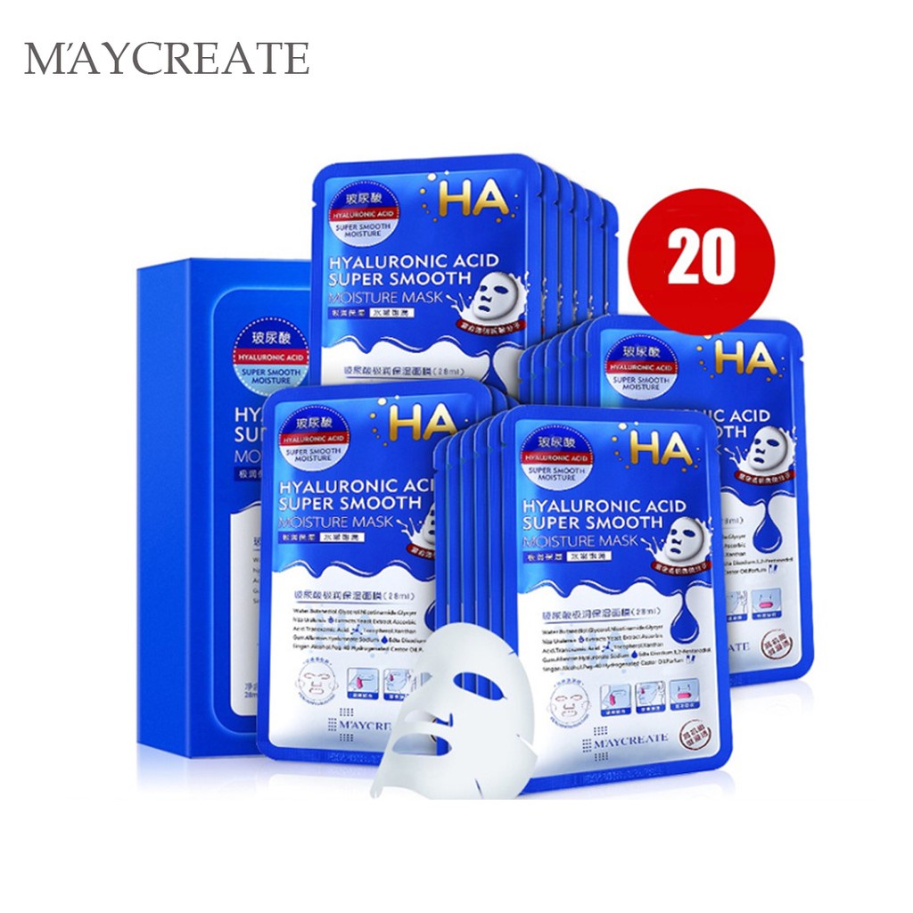 Mặt Nạ Trắng Da HA / 𝘍𝘳𝘦𝘦𝘴𝘩𝘪𝘱 / Mặt Nạ Dưỡng Ẩm , Trắng Da HA mask Maycreate( Xanh và Tím)