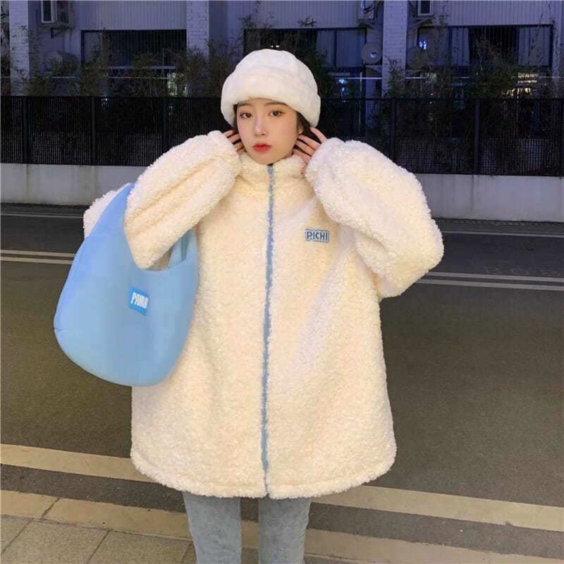Áo khoác lông nữ form rộng CHIPI áo khoác nữ hot trend_VIETSTAR
