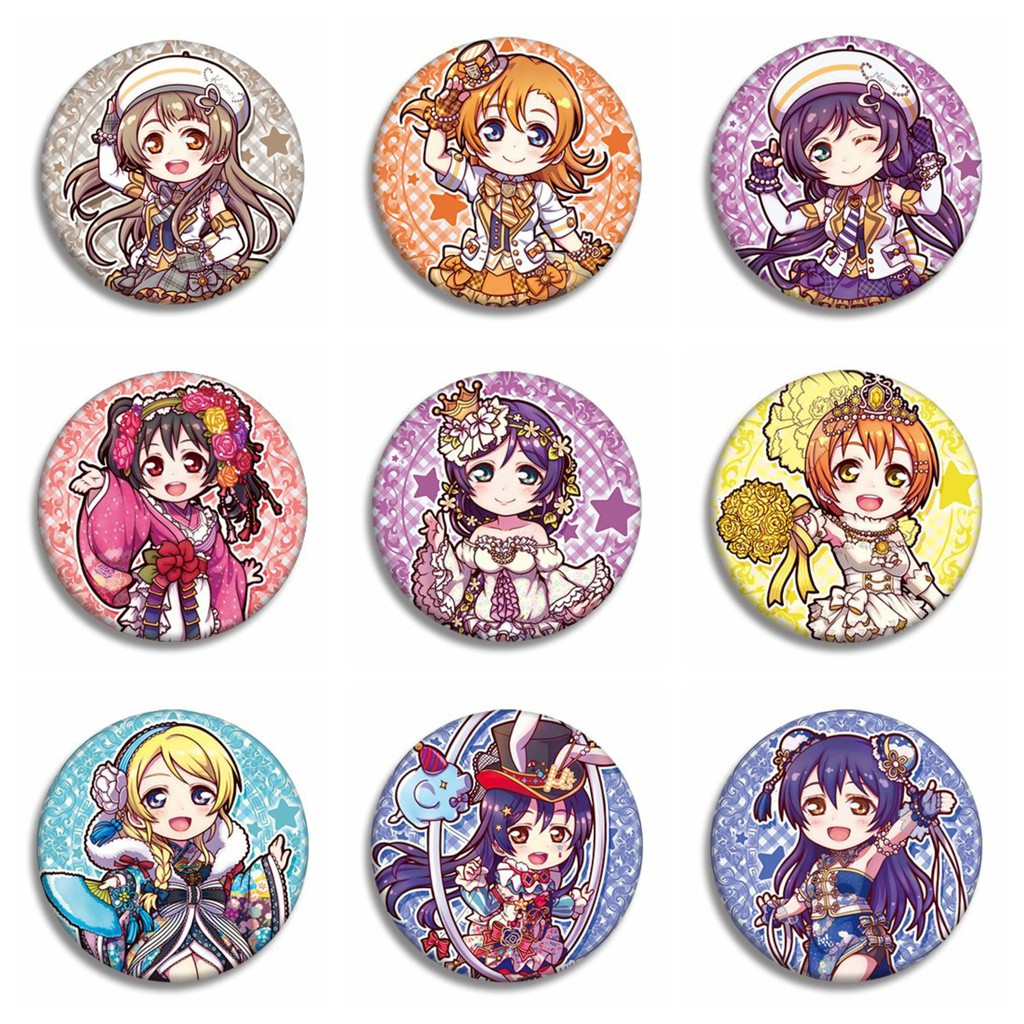 Huy hiệu IN HÌNH Love Live! School Idol Project anime chibi dễ thương tiện lợi