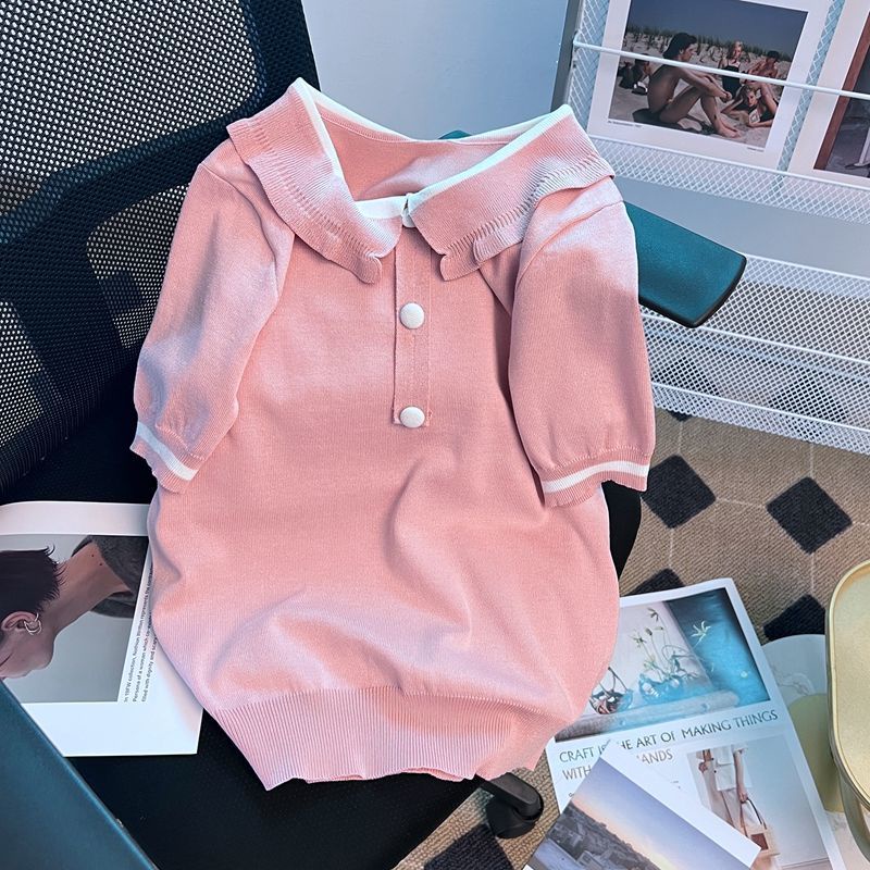 Áo Thun Dệt Kim Cổ Polo Tay Ngắn Thời Trang Mùa Hè Hàng Mới Dành Cho Bạn Nữ