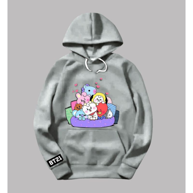 Áo Hoodie In Hình Bt21 Phong Cách Hàn Quốc Cho Bé 4-10 Tuổi