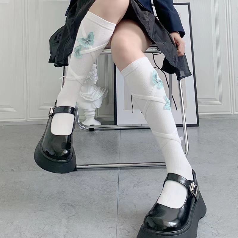 Vớ Nữ Bít Tất Đính Nơ Bướm Ba Chiều Phong Cách Lolita Nhật Bản Dễ Thương Độc Đáo