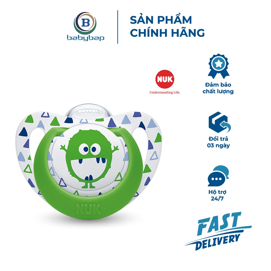 Bộ 2 Ti Giả NUK Genius Silicone Khuyên Dùng Cho Ban Ngày Và Những Giấc Ngủ Ngắn