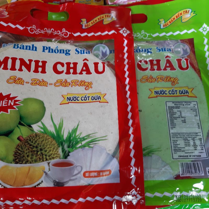 Bánh phồng sữa lá dứa sầu riêng