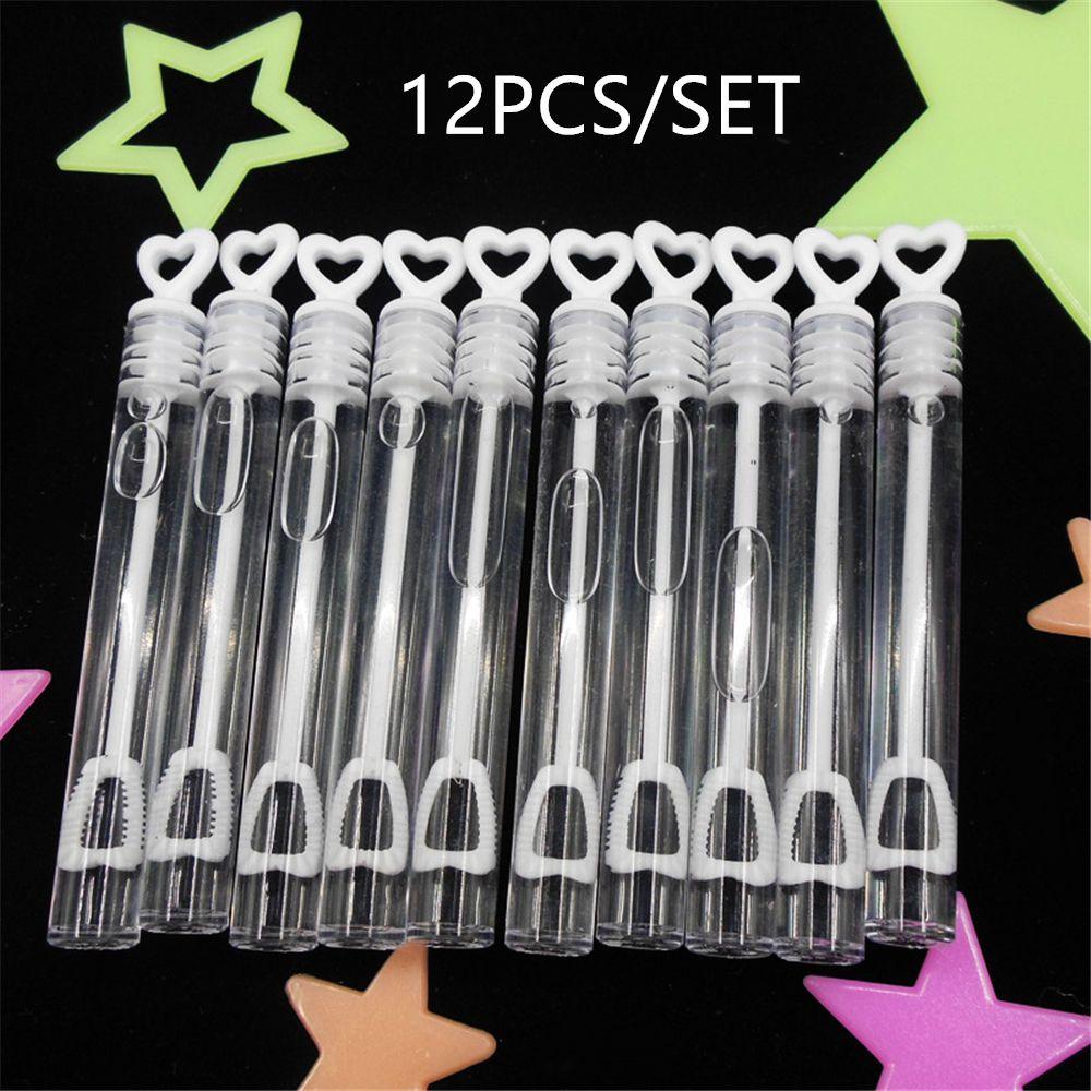 NIUYOU Set 12 Bình Thổi Bong Bóng Nước Hình Trái Tim Màu Trắng Trong Suốt