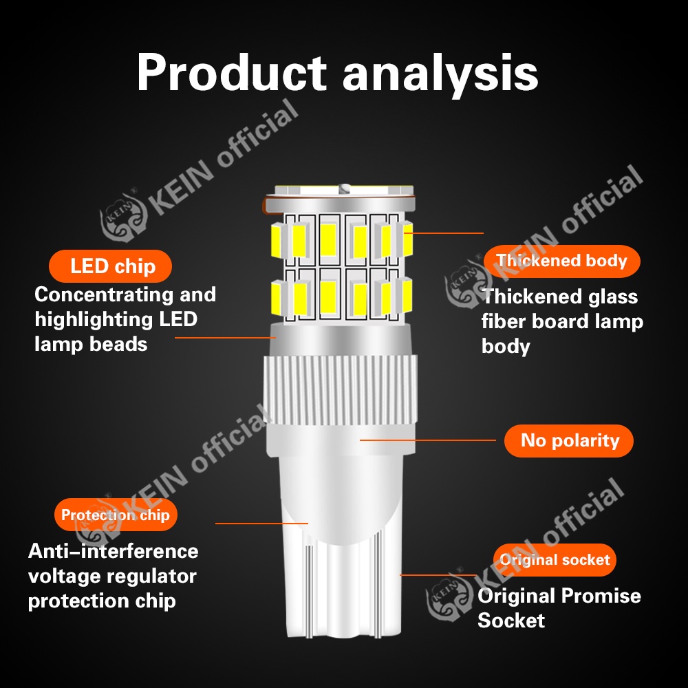 Đèn Led 36SMD T10 W5W 194 168 501 Ánh Sáng Trắng Chuyên Dụng Cho Ô Tô