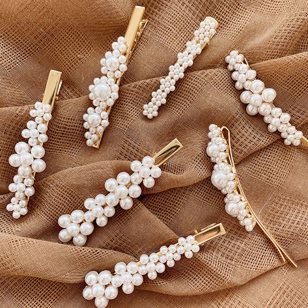 Kẹp Tóc Nữ Đính Ngọc Trai Giả Phong Cách Vintage