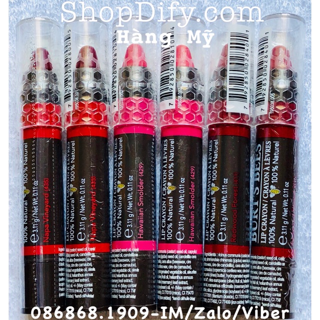 Son Bút Chì BURTS BEES Lip Crayon 100% Thiên Nhiên Burt Bee