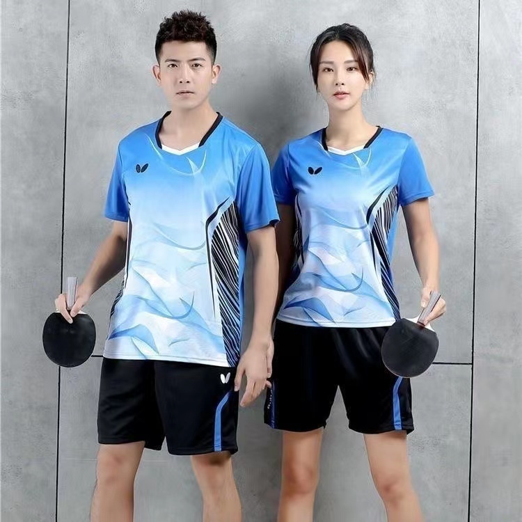 Bộ Đồ Thể Thao Bóng Bàn Phối Lưới Nhanh Khô Thời Trang Mùa Hè Cho Nam Và Nữ