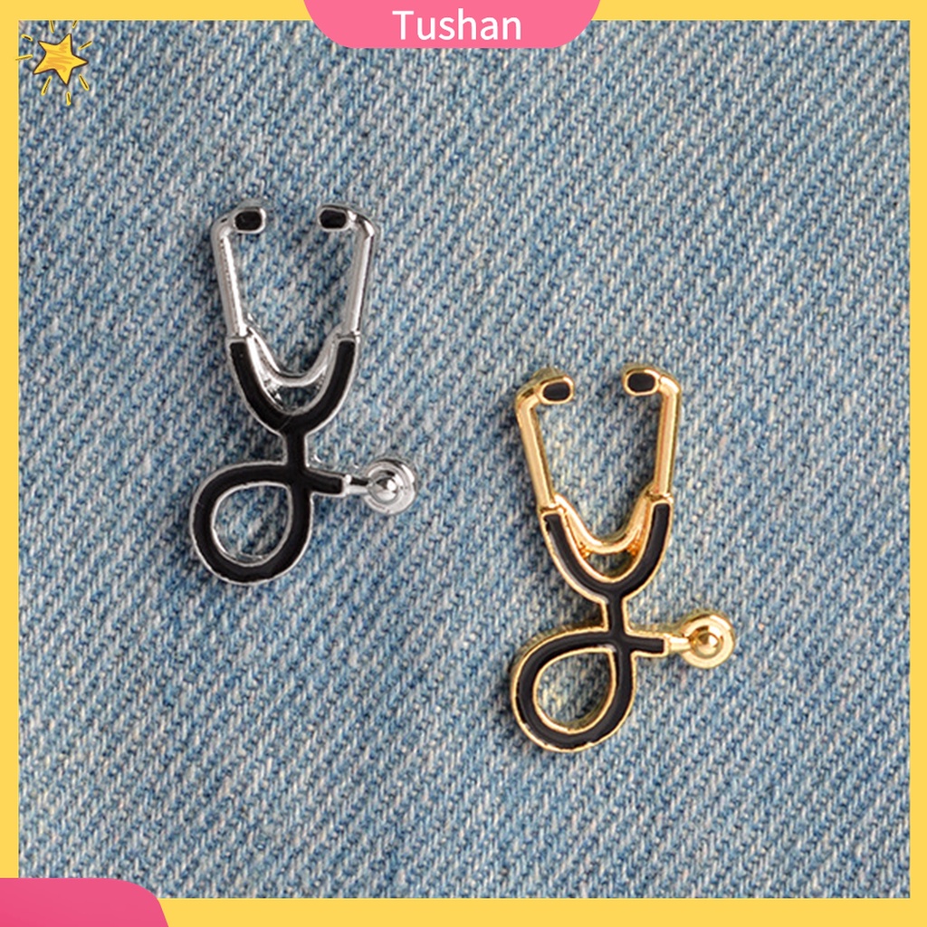 [TS] - - Ghim Cài Áo Hình Ống Nghe Bác Sĩ Hoạt Hình Viền Mịn Sáng Tạo Dễ Thương Làm Quà Tặng