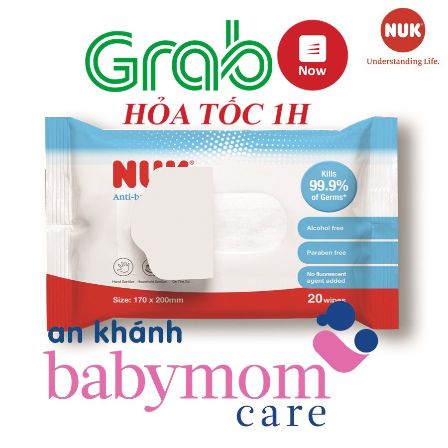 KHĂN ƯỚT DIỆT KHUẨN NUK KHÔNG CHỨA CỒN (20TỜ)