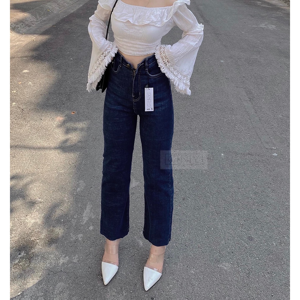 Quần Jean Ống Suông Co Giãn KHA043 GINNY | Thời Trang Nữ Dạo Xinh Xuống Phố Dạo | HotTrend | GinHouseShop