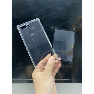 COMBO Ốp lưng silicon + kính cường lực FULL MÀN BB Key Two/ Key 2