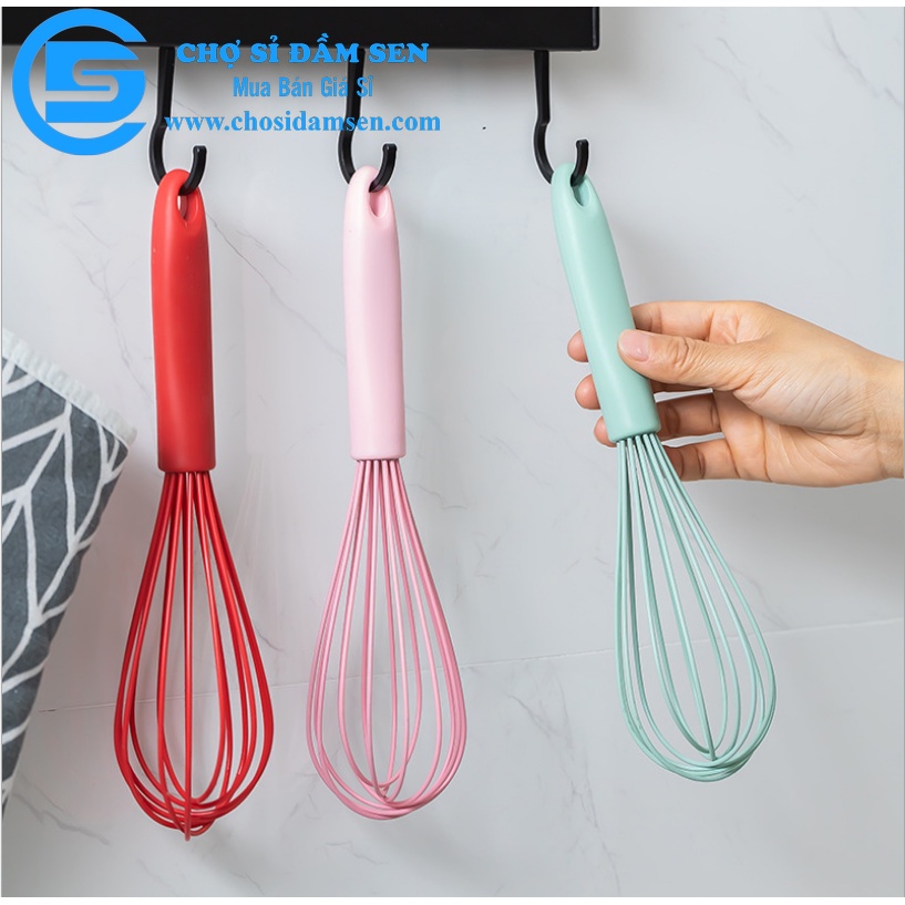 Cây phới lồng tròn đánh trứng, khuấy trộn bột, đánh bông kem bơ bằng silicon. Dụng cụ đánh trứng cầm tay