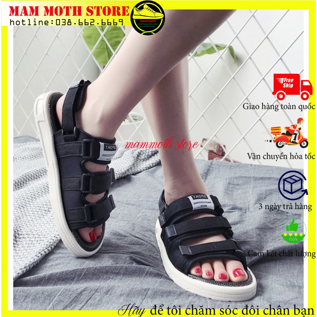 Dép quai hậu,dép sandan đi học nam nữ hàn quốc đen trắng full size shop MAMMOTH