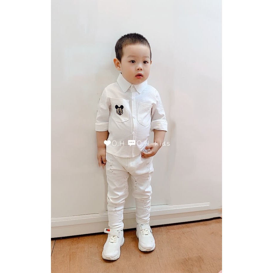 Áo Sơ Mi Cho Bé Trai Bé Gái Size 23-33kg Chất Cotton Đẹp