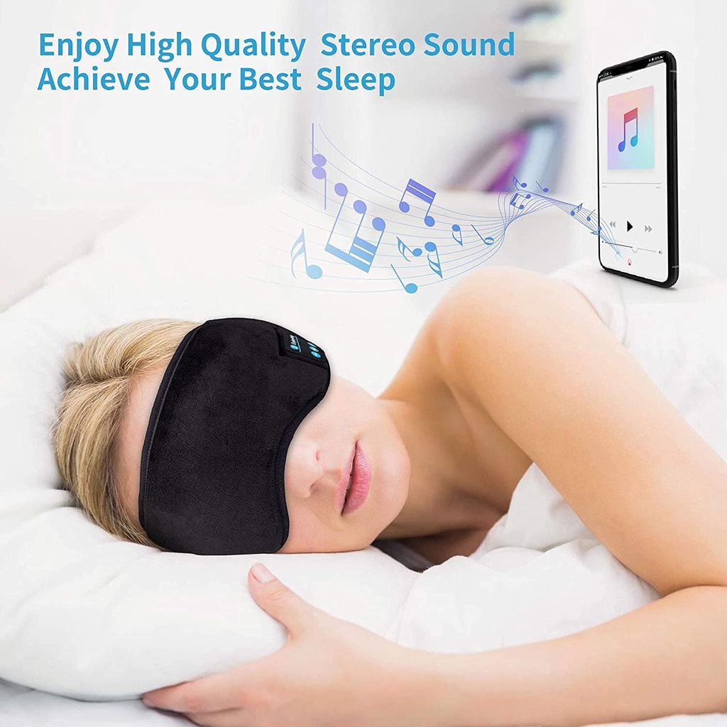 Bịt Mắt Ngủ Bluetooth 5.0 Không Dây Tiện Dụng Khi Đi Du Lịch