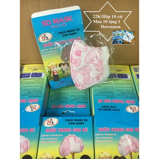 (sunashop)_Khẩu trang trẻ em Hello Kitty dây thun