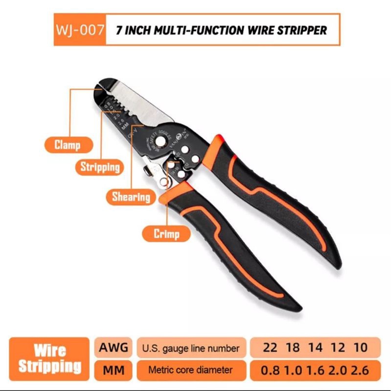 kìm cắt dây điện, tuốt dây, bấm cos. Kìm đa năng