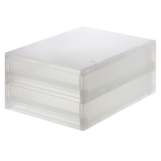 Muji Bộ 2 Ngăn Kéo Nhựa Siêu Nông