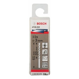 Mũi khoan sắt và inox Bosch HSS-Co (Bộ 10 mũi)