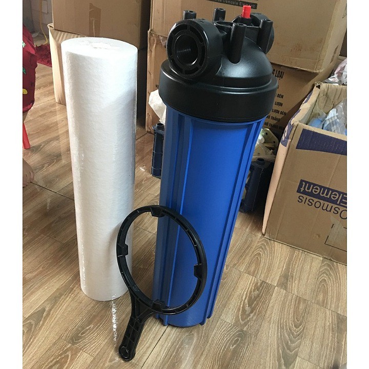 BỘ LỌC ĐẦU NGUỒN GỒM CỐC LỌC 20 INCH BÉO VÀ LÕI PP