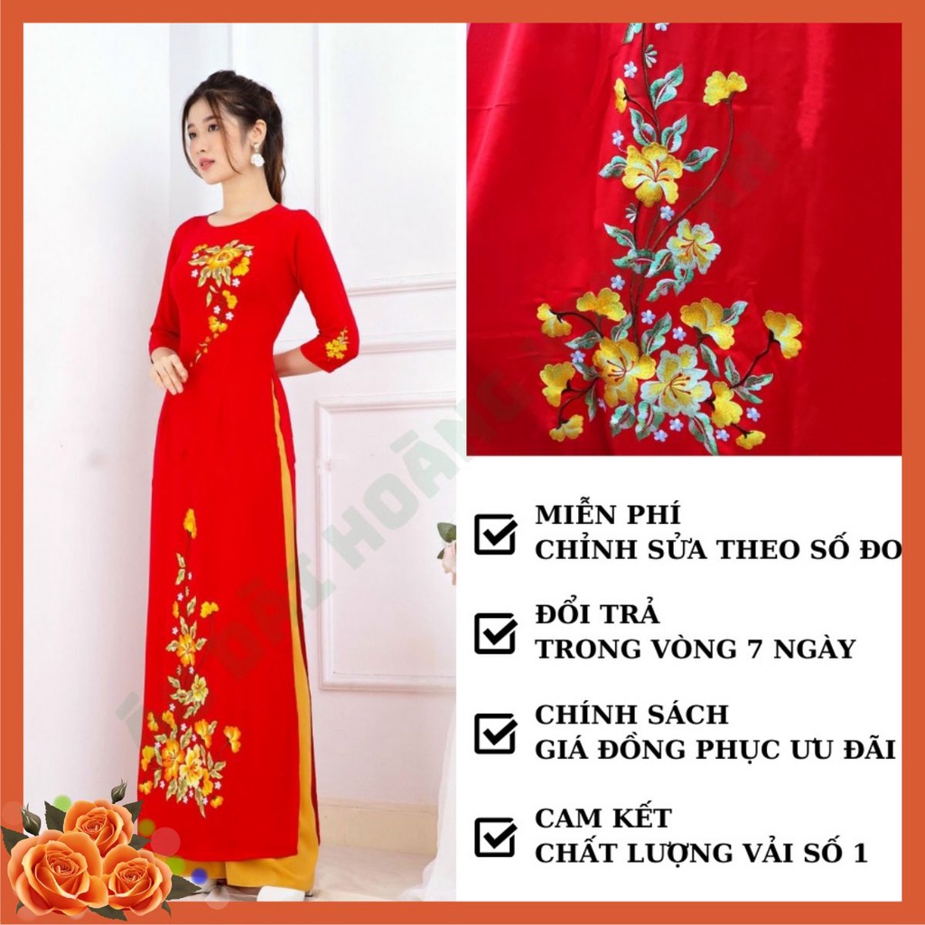 ÁO DÀI TƠ Ý - TẰM Ý THÊU HOA CÁCH ĐIỆU, ÁO DÀI TRUYỀN THỐNG AD2TTHCĐĐ