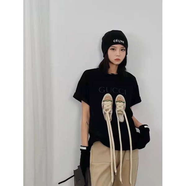 Áo thun tay lỡ hình giày Áo phông nam nữ unisex form rộng tl01