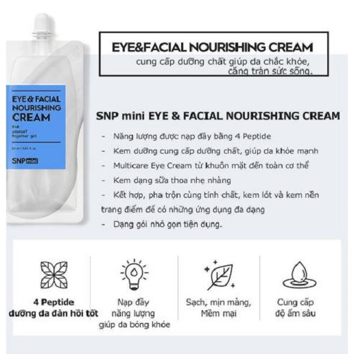 Kem dưỡng săn chắc vùng mắt và mặt SNP MINI Eye &amp; Facial Nourishing Cream 25ml