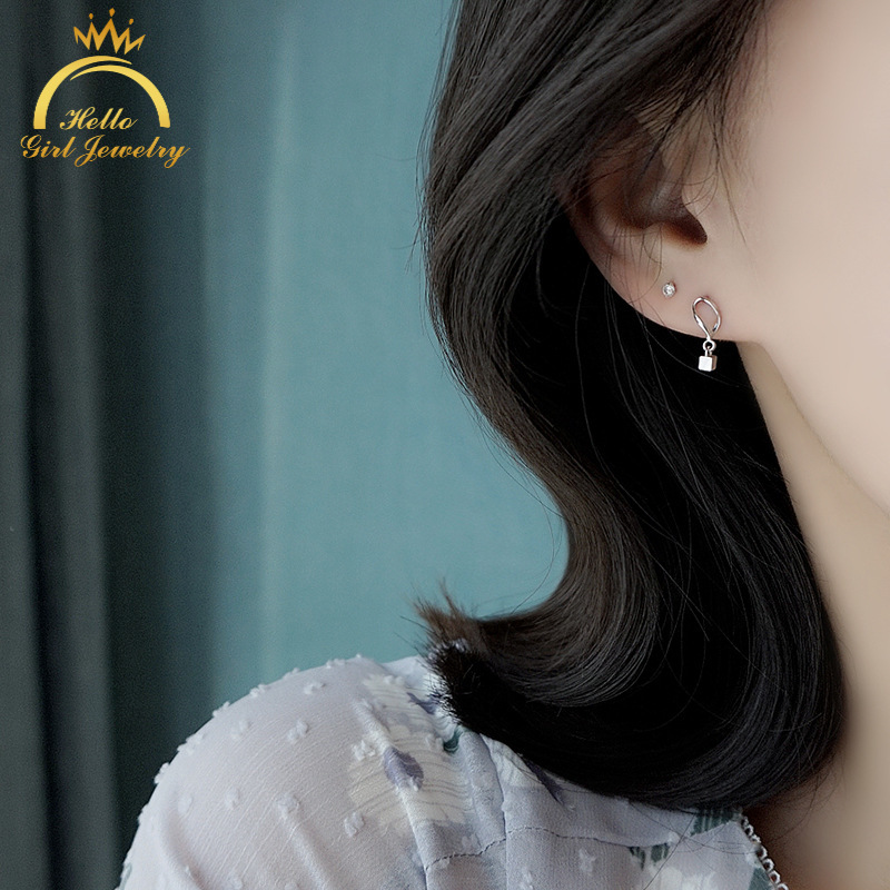 Khuyên Tai Bạc Thiết Kế Gợn Sóng Cá Tính Dành Cho Nữ