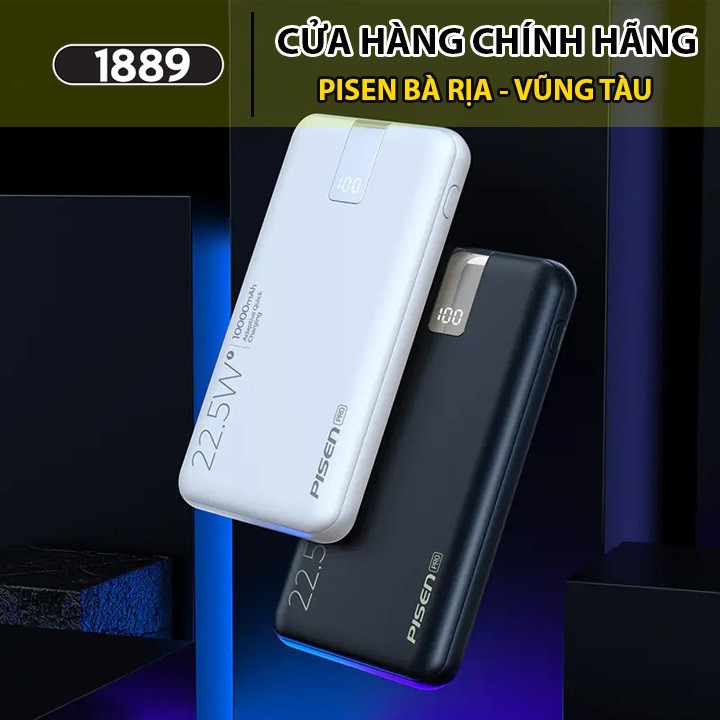 Sạc Dự Phòng Pisen Pro All 10000mAh 22.5W Sạc Nhanh Màn Hình Led Hiển Thị Điện Tử - BẢO HÀNH 18 THÁNG 1 ĐỔI 1 - TS-D279