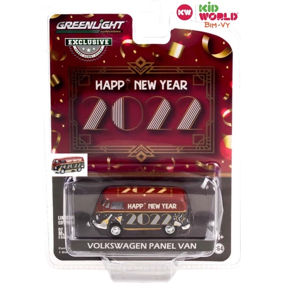Xe mô hình GreenLight Happy New Year 2022 Volkswagen Panel Van 30319.