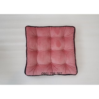Nệm ngồi, đệm ngồi Vải Nhung tăm mềm mịn 40x40x7cm