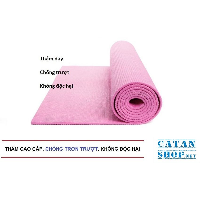 [Tặng Găng Tập 68k] Thảm Tập YOGA Cao Cấp Có Túi Đeo, Độ Bám Cao, Dễ Dàng Giặt Sạch