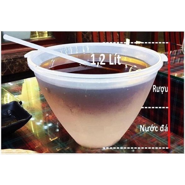 Bộ Bát Đựng Rượu Và Ướp Lạnh Hoa Quả - Dụng Cụ Ướp Lạnh Rượu 1,2L – Tặng Kèm Gáo Múc - Nhựa Nguyên Sinh Việt Nhật